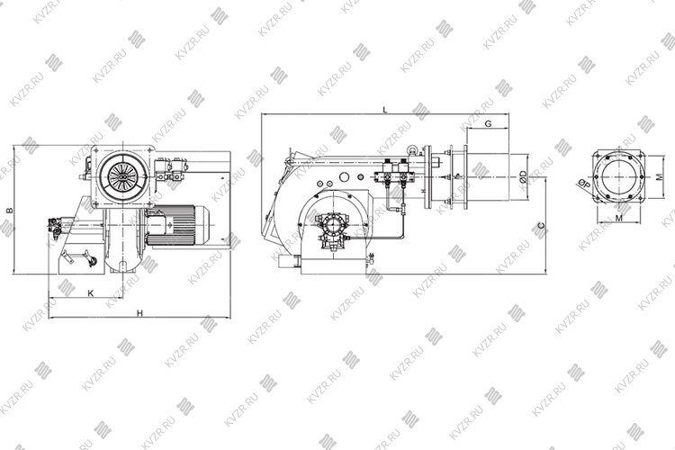 Чертеж дизельной горелки ECO 60